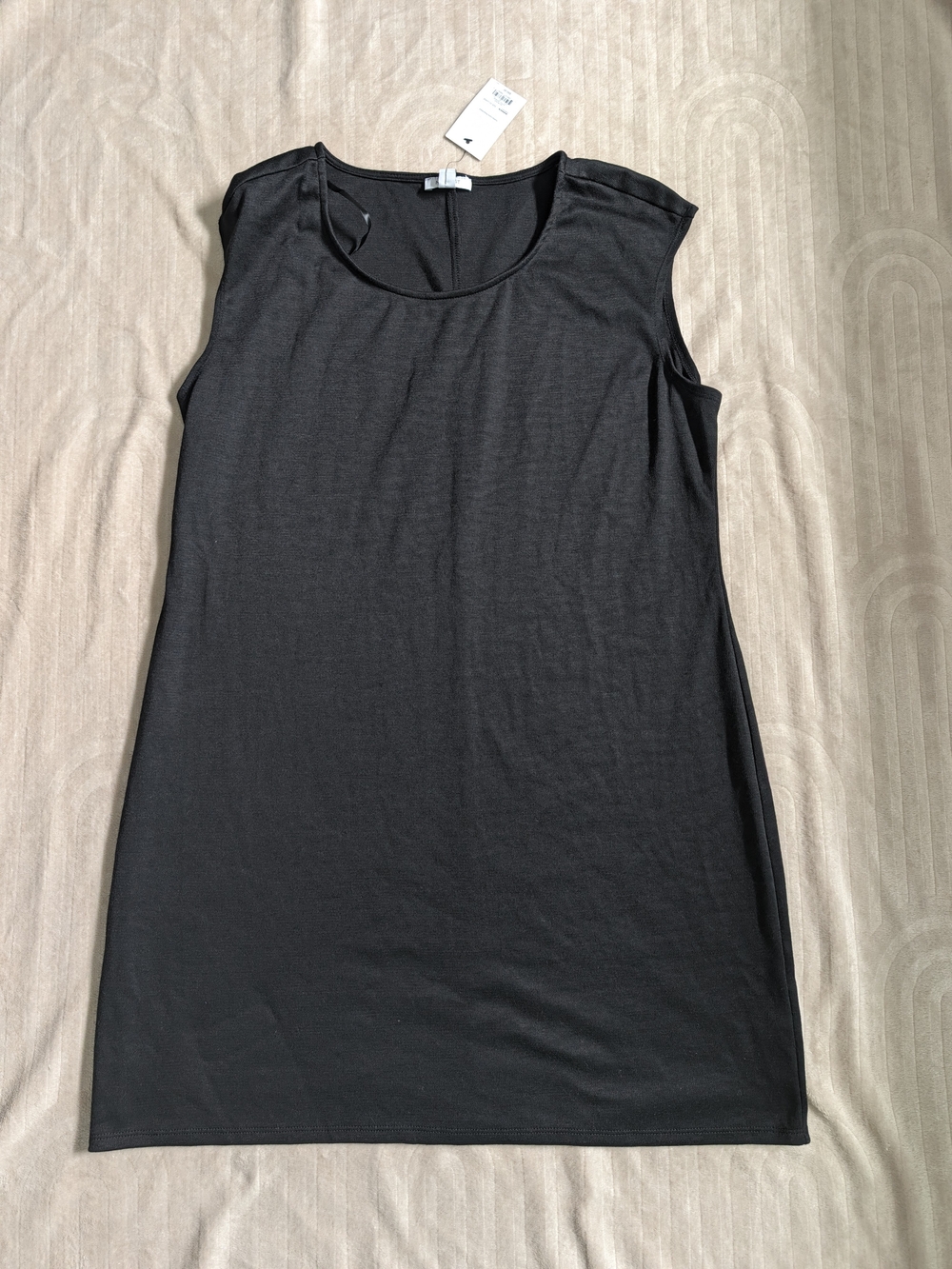 Nine West Black Cap-Sleeve Scoop Neck Midi Dress